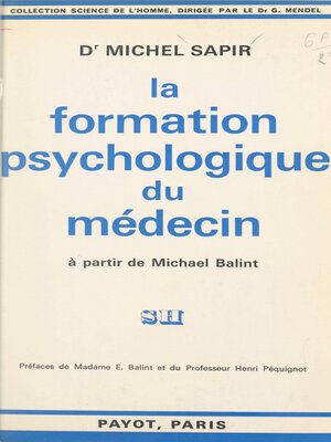 cover image of La formation psychologique du médecin